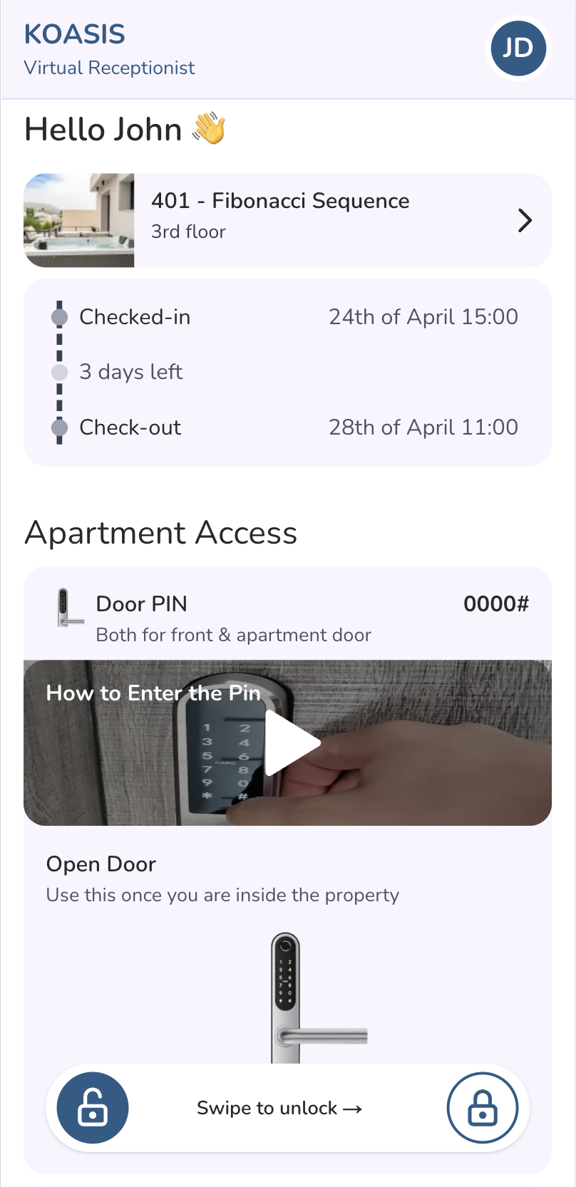 Your reservation and access in one place